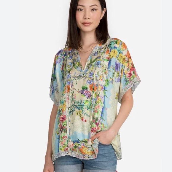 Johnny Was Aria Silk Blouse XL - Picture 1 of 13